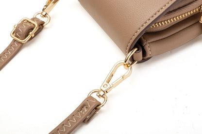 Black Chic Quilted Crossbody Phone Bag - PU Leather Mini Purse with Floral Stitching & Adjustable Strap V888-ELOSUNG32132
