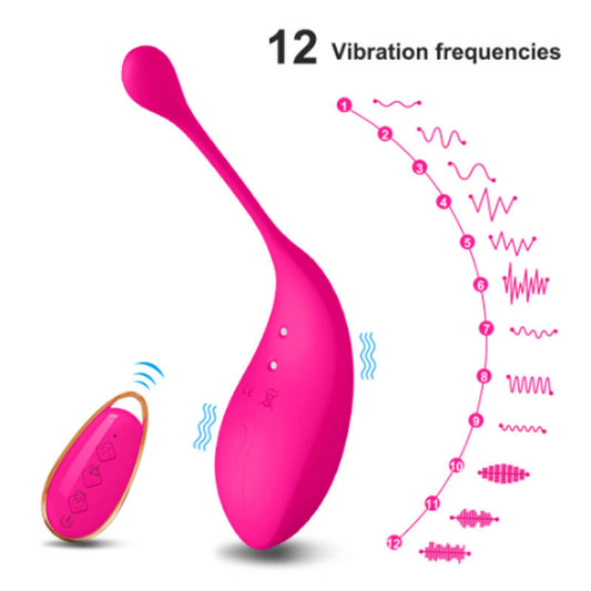 Pink Silky Silicone Remote Control Vibrating Egg - 12 Powerful Modes for Discreet Pleasure V888-ELOSUNG32155