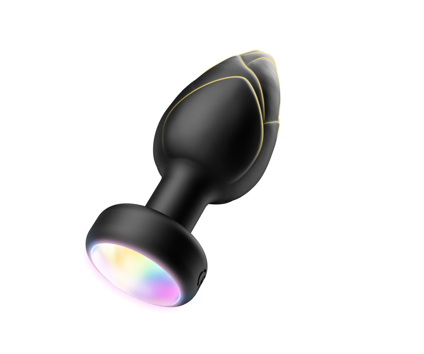 Black Luminous LED Vibrating Anal Plug with Wireless Remote - 10 Speeds, 7 Light Modes, Waterproof Silicone V888-ELOSUNG32163