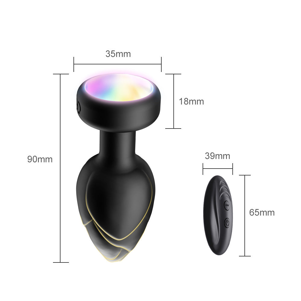 Red Luminous LED Vibrating Anal Plug with Wireless Remote - 10 Speeds, 7 Light Modes, Waterproof Silicone V888-ELOSUNG32164
