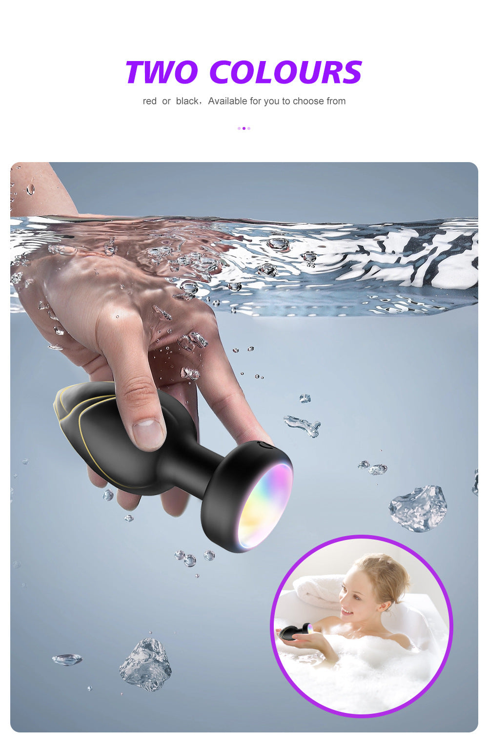 Red Luminous LED Vibrating Anal Plug with Wireless Remote - 10 Speeds, 7 Light Modes, Waterproof Silicone V888-ELOSUNG32164