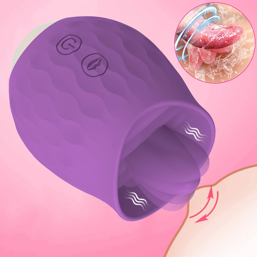 Purple Sensual Rosebud Flickering Tongue Vibrator - 10 Speed Clitoral & G-Spot Stimulator, USB Magnetic V888-ELOSUNG32169