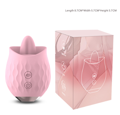 Pink Sensual Rosebud Flickering Tongue Vibrator - 10 Speed Clitoral & G-Spot Stimulator, USB Magnetic Charging V888-ELOSUNG32170