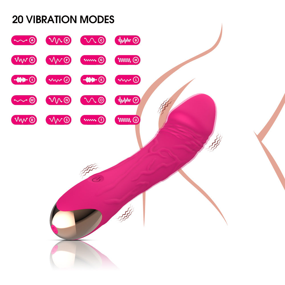 Pink Intense Pleasure G-Spot Vibrator - 20 Speed Rechargeable Silicone Wand with Magnetic Charging V888-ELOSUNG32171