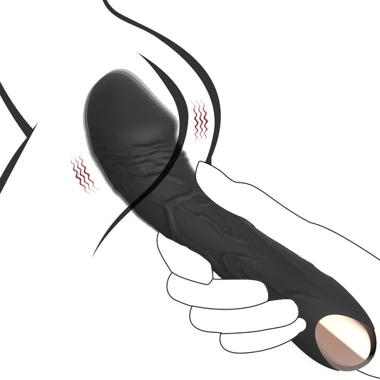 Black Intense Pleasure G-Spot Vibrator - 20 Speed Rechargeable Silicone Wand with Magnetic Charging V888-ELOSUNG32172