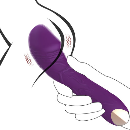 Purple Intense Pleasure G-Spot Vibrator - 20 Speed Rechargeable Silicone Wand with Magnetic Charging V888-ELOSUNG32173