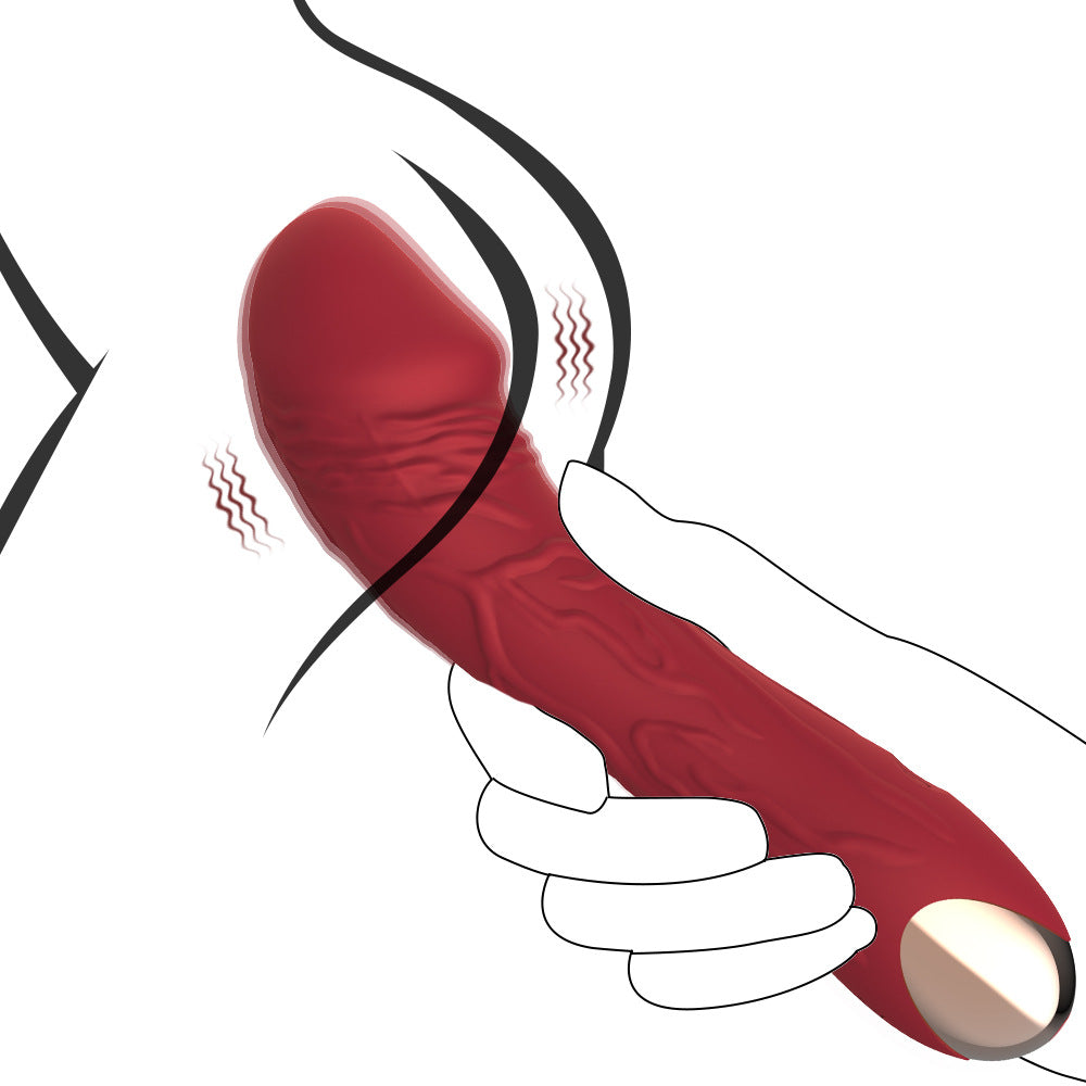 Dark Red Intense Pleasure G-Spot Vibrator - 20 Speed Rechargeable Silicone Wand with Magnetic Charging V888-ELOSUNG32174