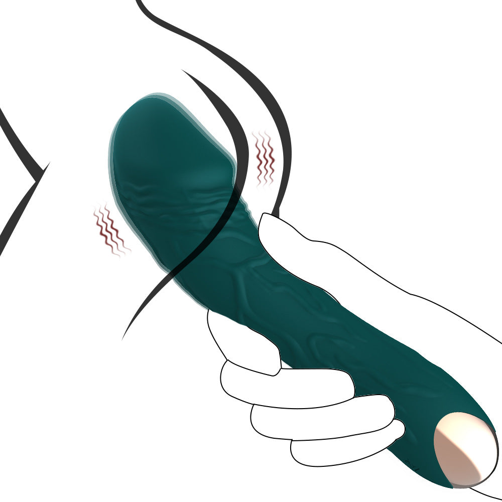 Dark Green Intense Pleasure G-Spot Vibrator - 20 Speed Rechargeable Silicone Wand with Magnetic Charging V888-ELOSUNG32175