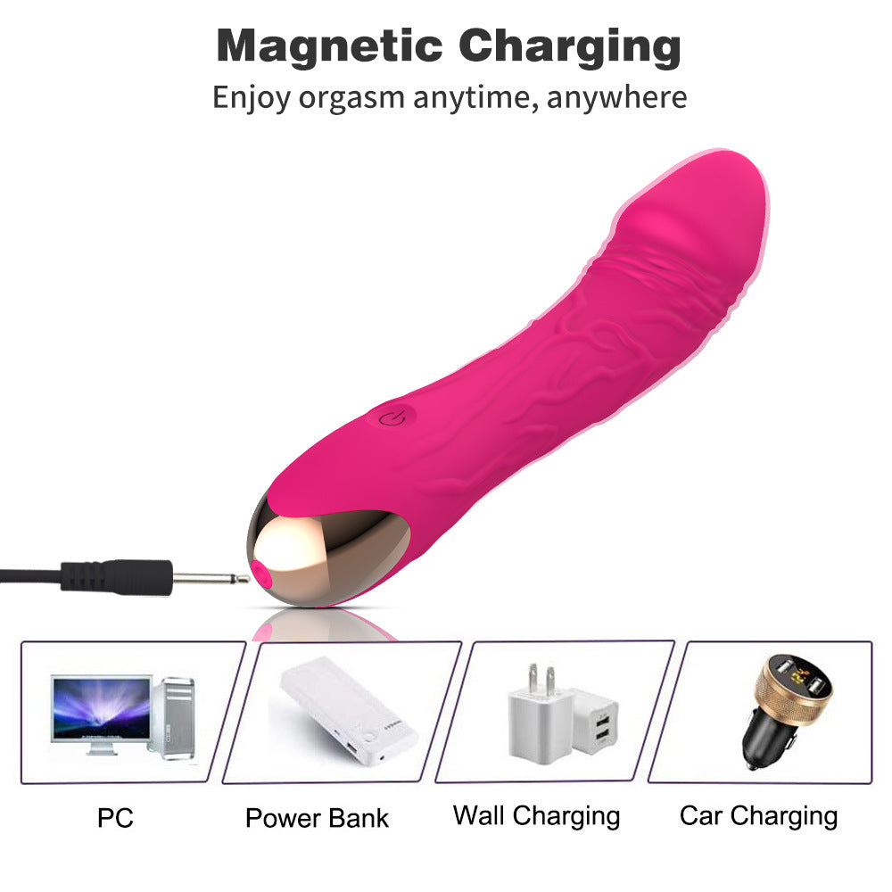 Dark Green Intense Pleasure G-Spot Vibrator - 20 Speed Rechargeable Silicone Wand with Magnetic Charging V888-ELOSUNG32175