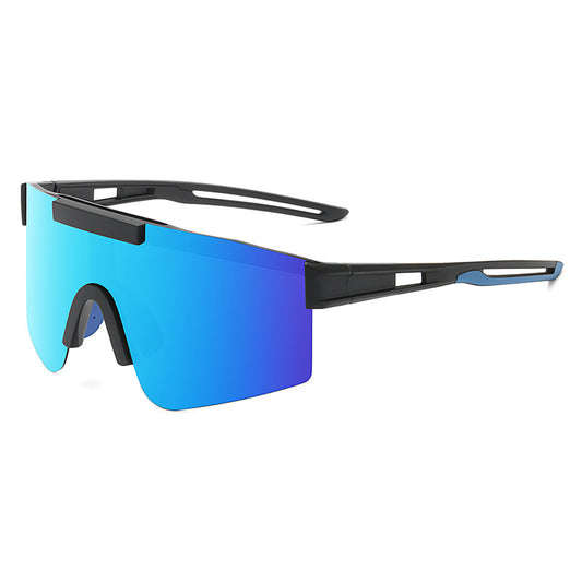 Blue Lenses With Black Temples Ultra-Light Polarized Sports Sunglasses - Wraparound Shield Design for Cycling V888-ELOSUNG32196