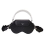 Black Chic PU Leather Crossbody Storage Bag for Apple AirPods Max - Protective Case with Ruched Fabric Strap V888-ELOSUNG32224