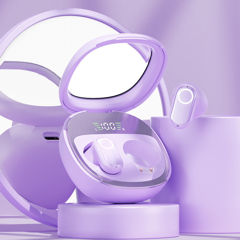Purple Feather-Light TWS Earbuds - Bluetooth 5.4, Hi-Fi Sound, LED Display Case, 60H+ Playtime, Touch Control V888-ELOSUNG32241