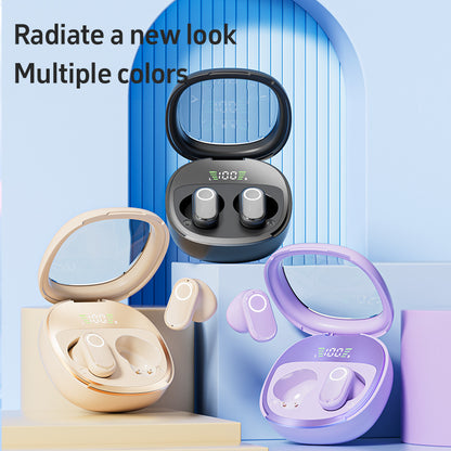 Purple Feather-Light TWS Earbuds - Bluetooth 5.4, Hi-Fi Sound, LED Display Case, 60H+ Playtime, Touch Control V888-ELOSUNG32241