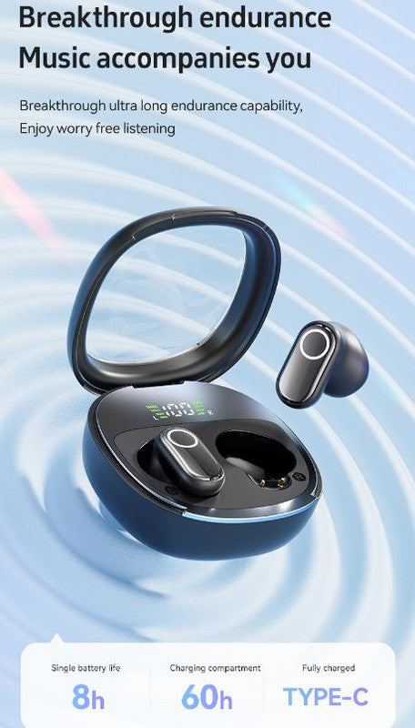 Purple Feather-Light TWS Earbuds - Bluetooth 5.4, Hi-Fi Sound, LED Display Case, 60H+ Playtime, Touch Control V888-ELOSUNG32241