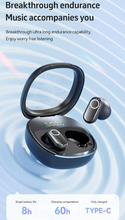 Purple Feather-Light TWS Earbuds - Bluetooth 5.4, Hi-Fi Sound, LED Display Case, 60H+ Playtime, Touch Control V888-ELOSUNG32241