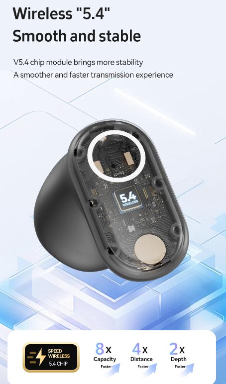 Purple Feather-Light TWS Earbuds - Bluetooth 5.4, Hi-Fi Sound, LED Display Case, 60H+ Playtime, Touch Control V888-ELOSUNG32241