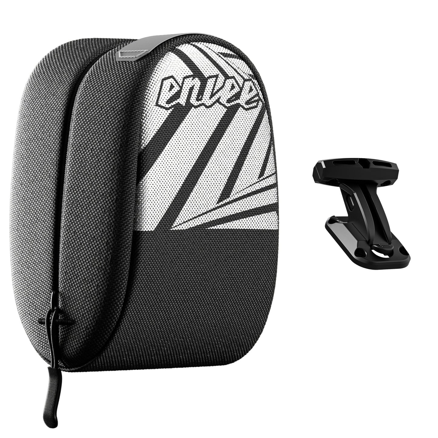 Black Compact Bike Saddle Bag - Quick-Release Water-Resistant Tail Pouch with Reflective Accents V888-ELOSUNG32247