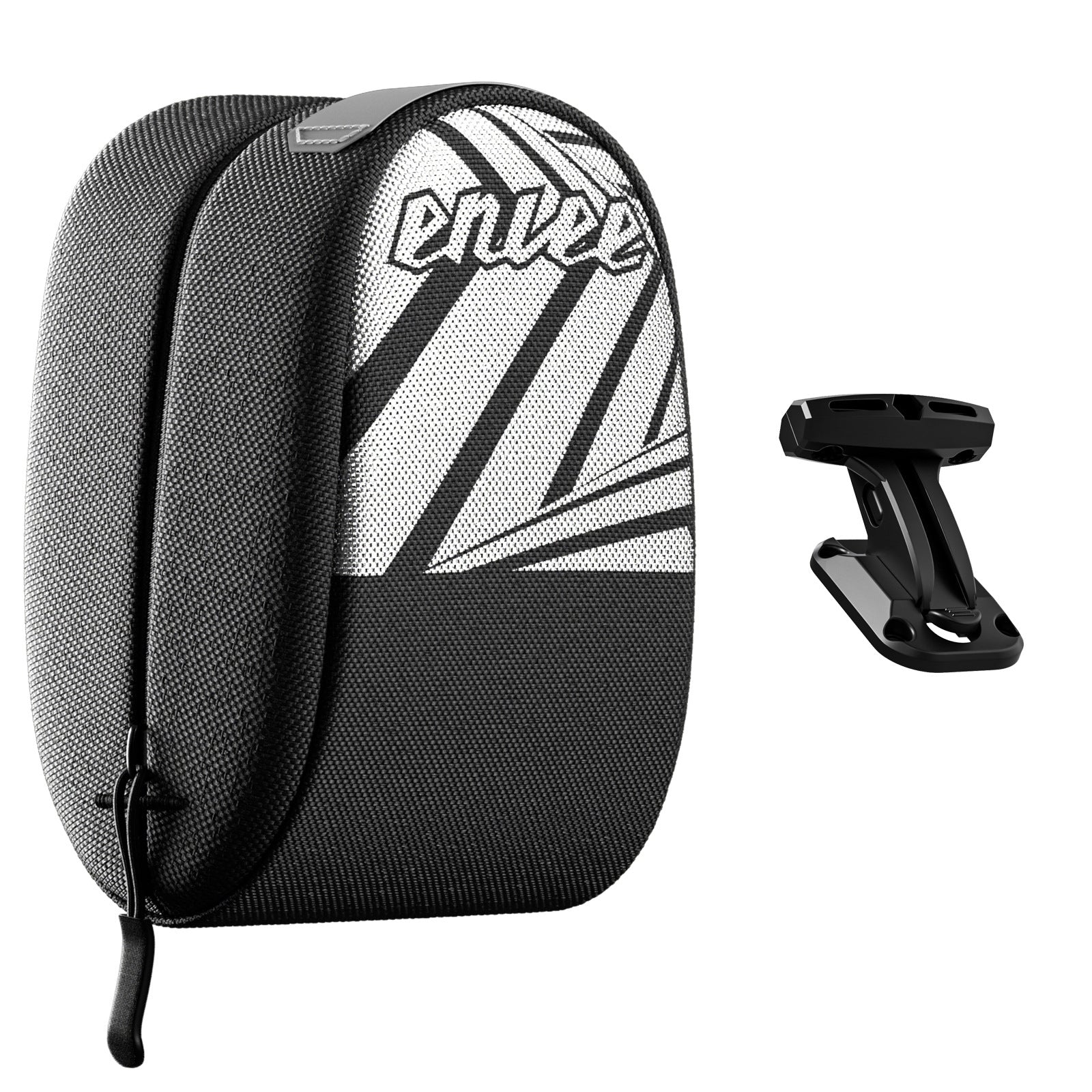 Black Compact Bike Saddle Bag - Quick-Release Water-Resistant Tail Pouch with Reflective Accents V888-ELOSUNG32247