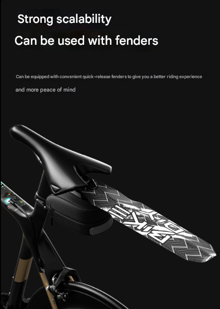 Khaki Compact Bike Saddle Bag - Quick-Release Water-Resistant Tail Pouch with Reflective Accents V888-ELOSUNG32248