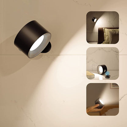 Black Rechargeable LED Magnetic Wall Light - Touch Control, 3 Colors & Dimmable, USB Portable Night Lamp for V888-ELOSUNG32286