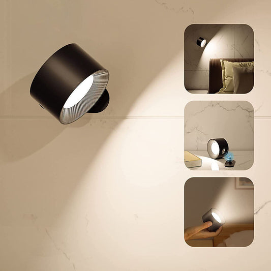 Black Rechargeable LED Magnetic Wall Light - Touch Control, 3 Colors & Dimmable, USB Portable Night Lamp for V888-ELOSUNG32286