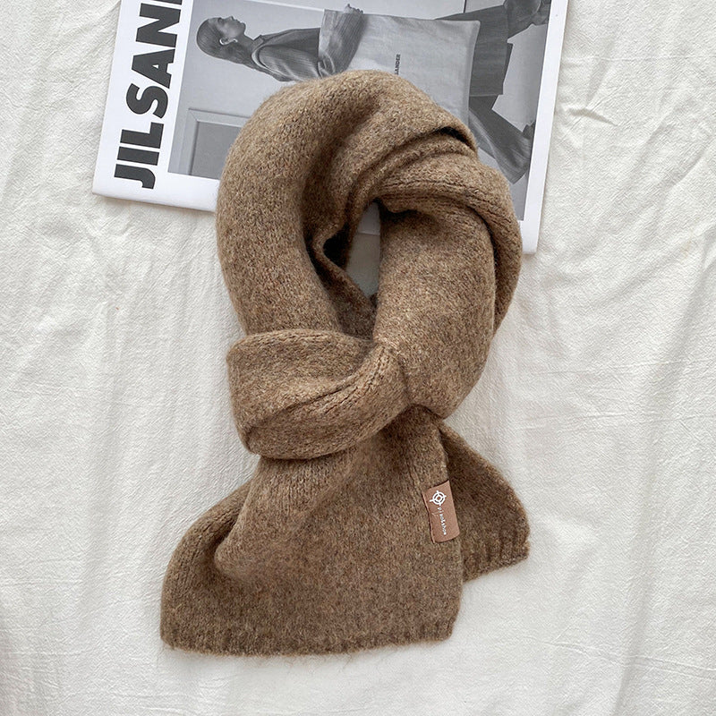 Brown Luxuriously Soft Wool Blend Knit Scarf - Cozy Warm Solid Colour Unisex Winter Essential V888-ELOSUNG32293