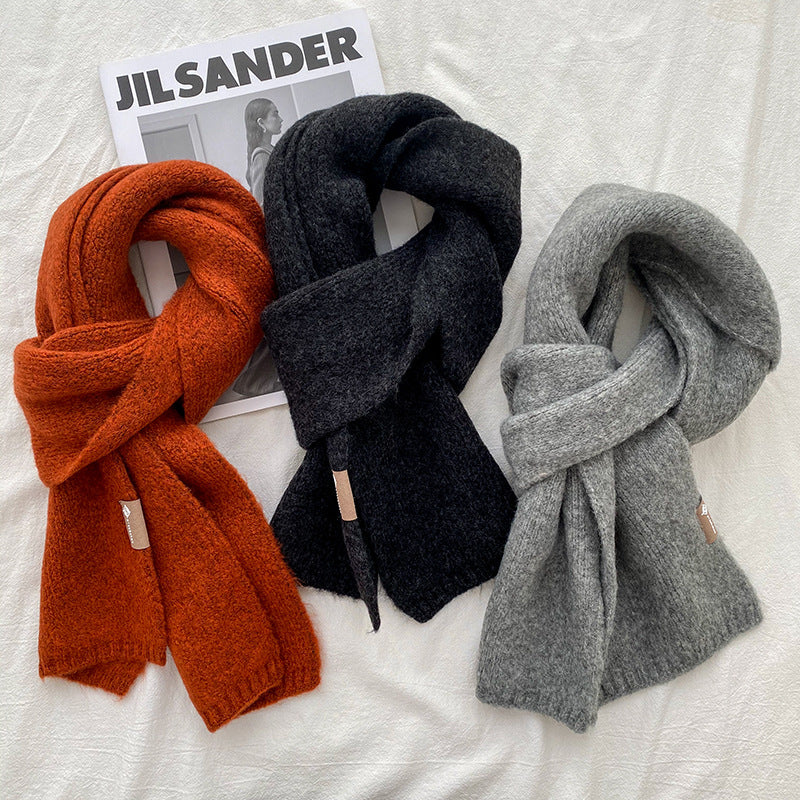 Brown Luxuriously Soft Wool Blend Knit Scarf - Cozy Warm Solid Colour Unisex Winter Essential V888-ELOSUNG32293