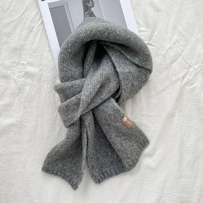 Grey Luxuriously Soft Wool Blend Knit Scarf - Cozy Warm Solid Colour Unisex Winter Essential V888-ELOSUNG32294
