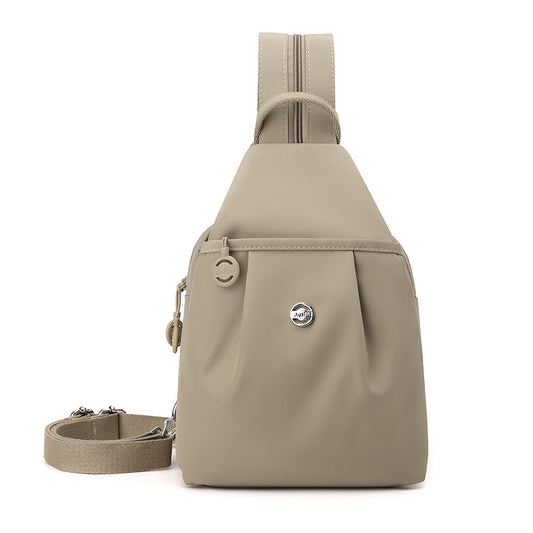 Beige Versatile Women's Convertible Mini Backpack & Sling Bag - Stylish Anti-Theft Oxford Cloth Daypack, Fits V888-ELOSUNG32298