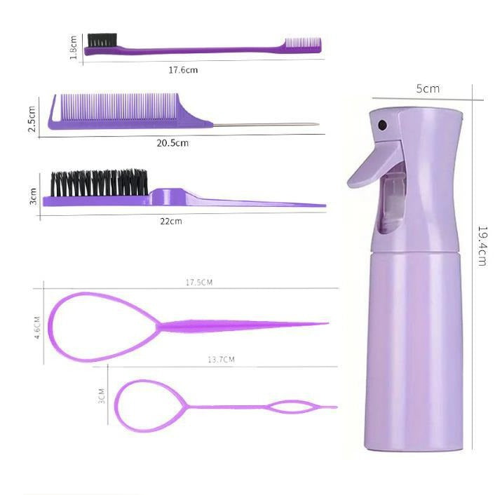 Pink Ultimate 27-Piece Hair Styling & Care Kit - Detangling Brushes, Combs, Scalp Massager & Salon Accessories V888-ELOSUNG32312