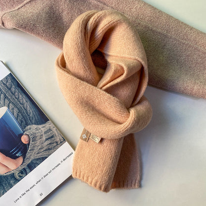 Pink Luxuriously Soft Wool Blend Knit Scarf - Cozy Warm Solid Colour Unisex Winter Essential V888-ELOSUNG32314