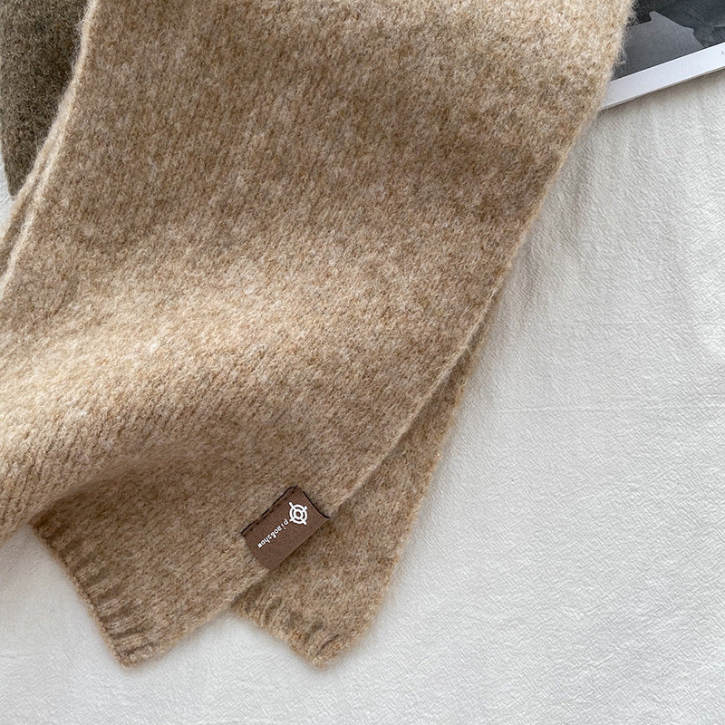 Light Green Luxuriously Soft Wool Blend Knit Scarf - Cozy Warm Solid Colour Unisex Winter Essential V888-ELOSUNG32315