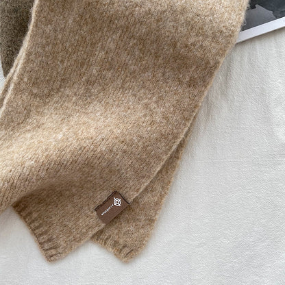 Light Green Luxuriously Soft Wool Blend Knit Scarf - Cozy Warm Solid Colour Unisex Winter Essential V888-ELOSUNG32315