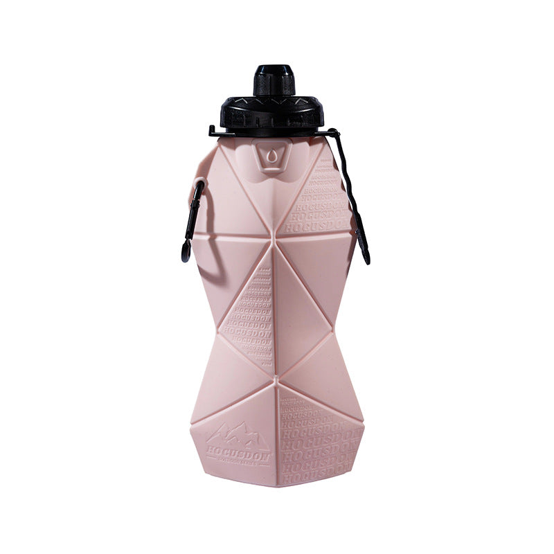 Pink and Black Cup Lid Ultimate Foldable Silicone Water Bottle - Lightweight Leakproof Travel & Sports V888-ELOSUNG32317