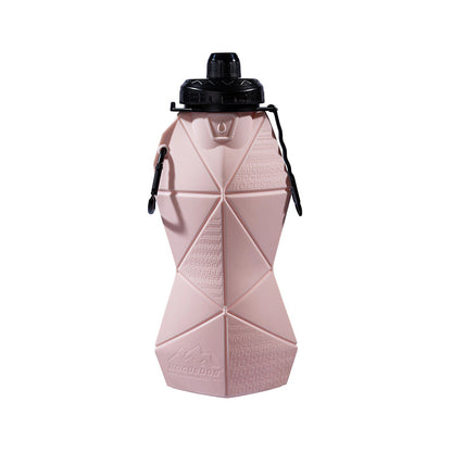 Pink and Black Cup Lid Ultimate Foldable Silicone Water Bottle - Lightweight Leakproof Travel & Sports V888-ELOSUNG32317