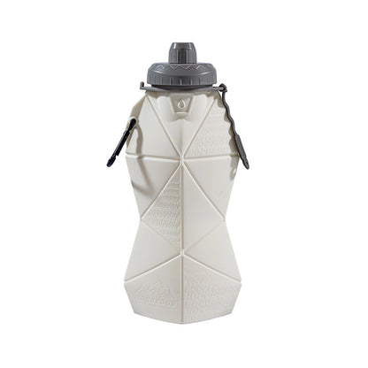 White and Grey Cup Lid Ultimate Foldable Silicone Water Bottle - Lightweight Leakproof Travel & Sports V888-ELOSUNG32318