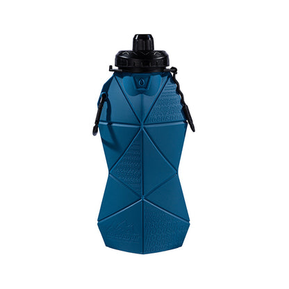 Blue and Black Cup Lid Ultimate Foldable Silicone Water Bottle - Lightweight Leakproof Travel & Sports V888-ELOSUNG32319
