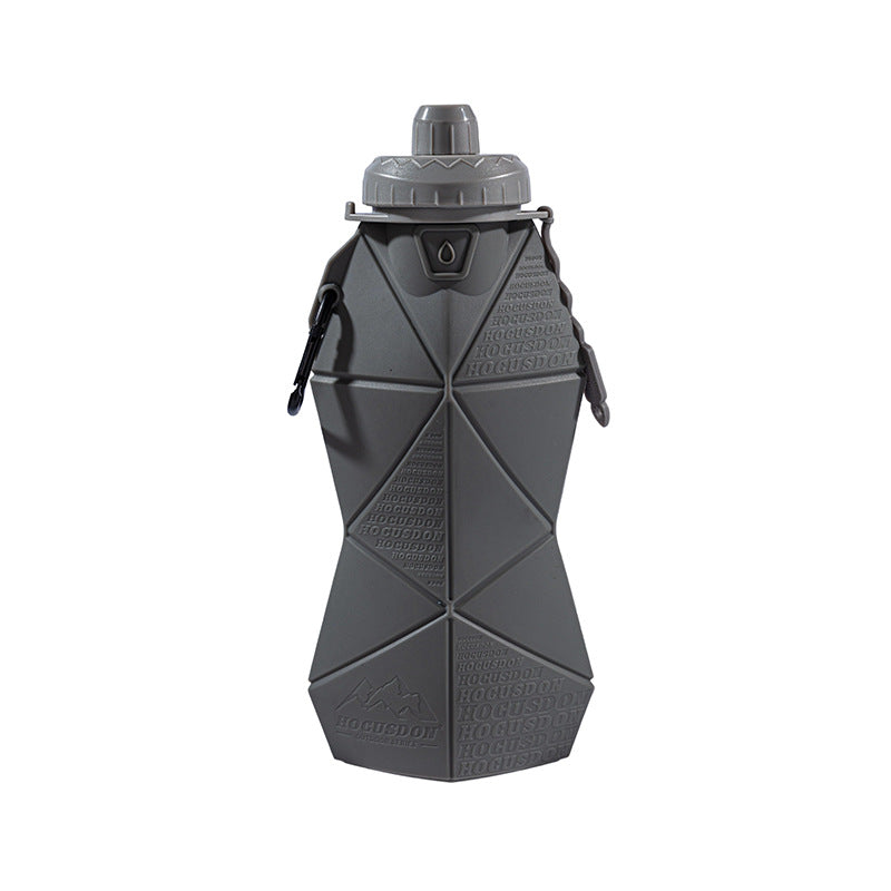 Dark Grey and Grey Cup Lid Ultimate Foldable Silicone Water Bottle - Lightweight Leakproof Travel & Sports V888-ELOSUNG32320
