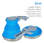 Blue 1.5L Collapsible Silicone Camping Kettle - Portable Foldable Travel Water Boiler, Stainless Steel Base V888-ELOSUNG32323
