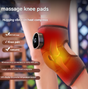 Grey Wireless Heated Knee Massager Brace - Rechargeable Vibration & Heat Therapy for Joint Pain Relief & V888-ELOSUNG32326