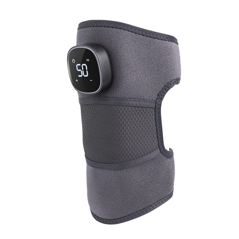 Grey Wireless Heated Knee Massager Brace - Rechargeable Vibration & Heat Therapy for Joint Pain Relief & V888-ELOSUNG32326