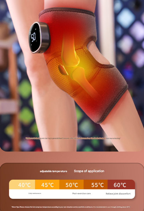Grey Wireless Heated Knee Massager Brace - Rechargeable Vibration & Heat Therapy for Joint Pain Relief & V888-ELOSUNG32326