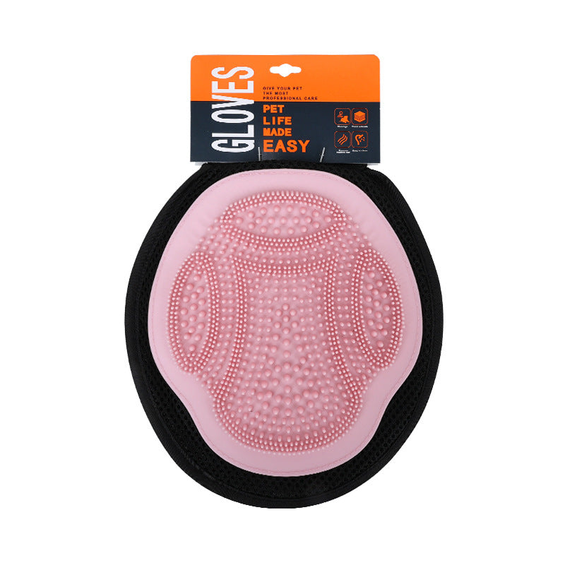 Pink 3-Pack Gentle Pet Grooming Glove - Deshedding, Bathing & Massage Mitt for Dogs & Cats, Breathable & V888-ELOSUNG32328