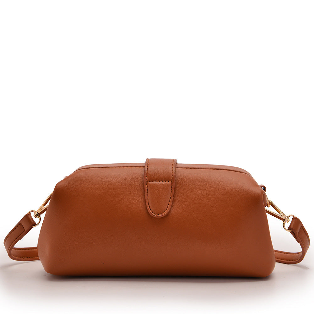Brown Chic Vintage Inspired PU Leather Crossbody Bag - Small Frame Doctor Style Purse with Adjustable Strap V888-ELOSUNG32331