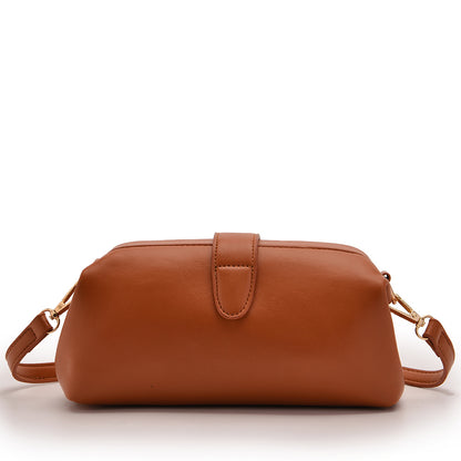 Brown Chic Vintage Inspired PU Leather Crossbody Bag - Small Frame Doctor Style Purse with Adjustable Strap V888-ELOSUNG32331