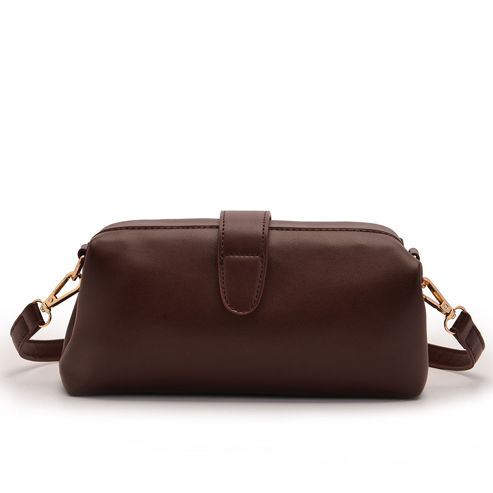 Coffee Chic Vintage Inspired PU Leather Crossbody Bag - Small Frame Doctor Style Purse with Adjustable Strap V888-ELOSUNG32332