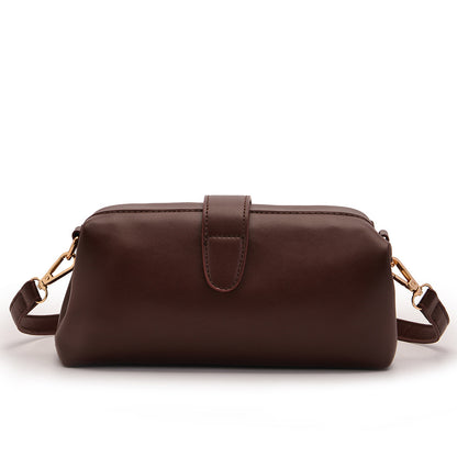 Coffee Chic Vintage Inspired PU Leather Crossbody Bag - Small Frame Doctor Style Purse with Adjustable Strap V888-ELOSUNG32332