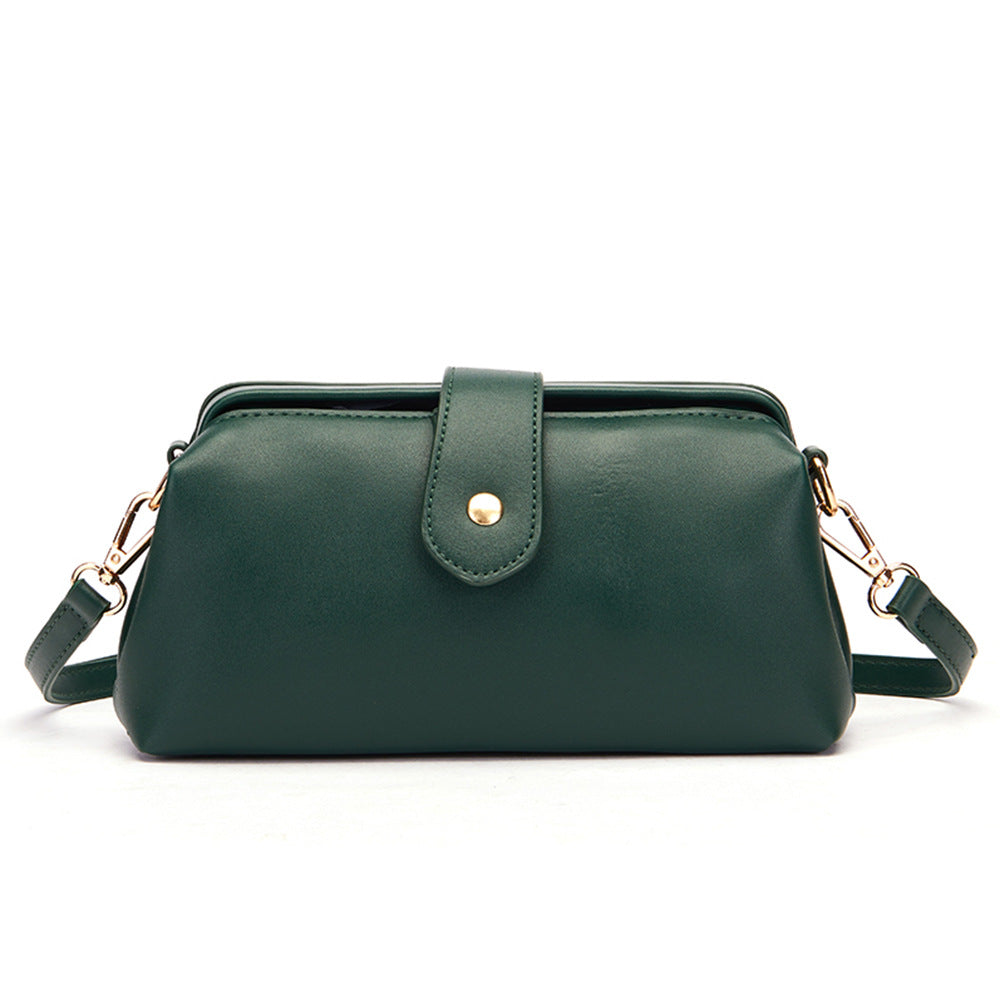 Dark Green Chic Vintage Inspired PU Leather Crossbody Bag - Small Frame Doctor Style Purse with Adjustable V888-ELOSUNG32333