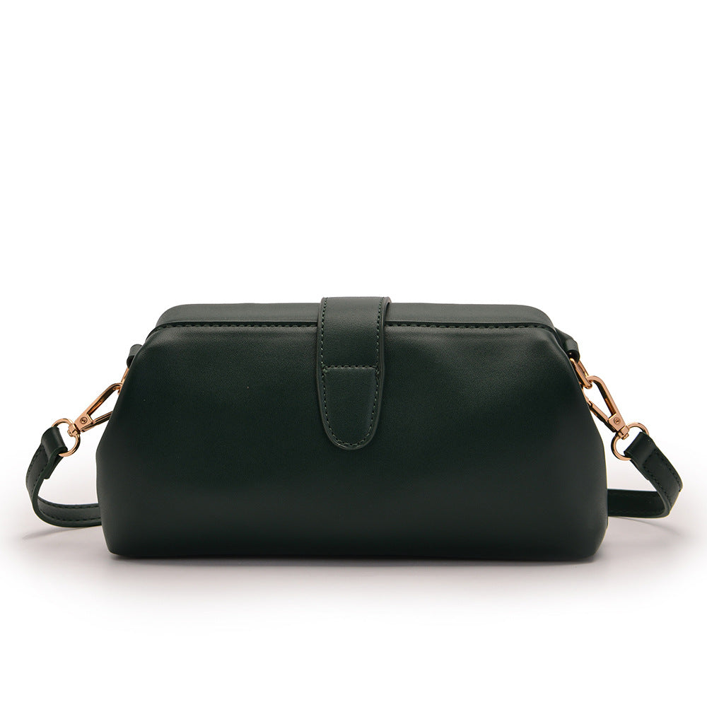 Dark Green Chic Vintage Inspired PU Leather Crossbody Bag - Small Frame Doctor Style Purse with Adjustable V888-ELOSUNG32333