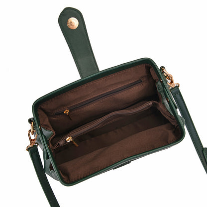 Dark Green Chic Vintage Inspired PU Leather Crossbody Bag - Small Frame Doctor Style Purse with Adjustable V888-ELOSUNG32333